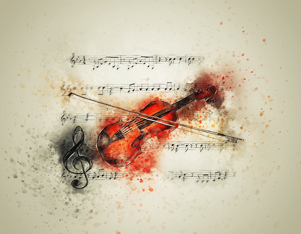 violín, música, notas